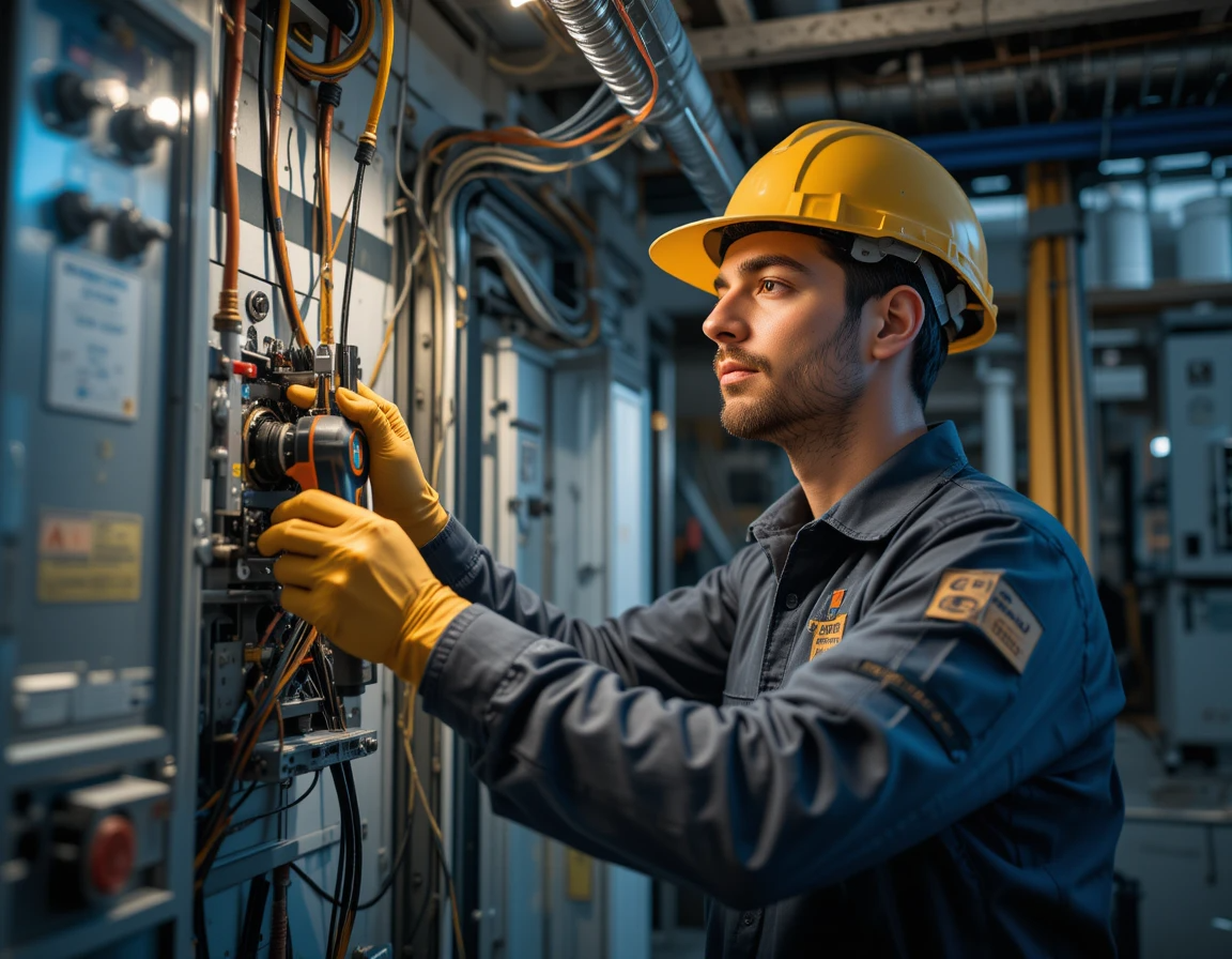 Électricien professionnel au travail - Service d'urgence électrique
